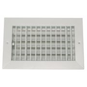 Zoro Select Sidewall/Ceiling Register, 9.88 X 9.88, White, Steel 4MJJ8