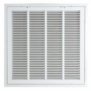 Zoro Select Filtered Return Air Grille, 24 X 24, White, Steel 4MJT8