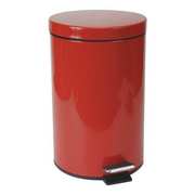 Zoro Select 3-1/2 gal Round Step Can, Red, 10 in Dia, Step-On, Steel 4PGJ2