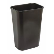 Zoro Select 10 gal Rectangular Trash Can, Black, 12 1/2 in Dia, None, Plastic 4PGN8