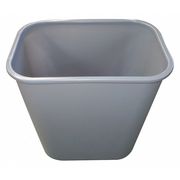 Zoro Select 10 gal Rectangular Trash Can, Gray, 12 1/2 in Dia, None, Plastic 4PGP1