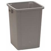 Zoro Select Square Trash Can, Gray, 16 gal Capacity, 12 1/4 in Width/Dia, 15 5/8 in Deep, 21 in Ht 4PGR8