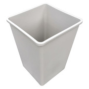 Rubbermaid 28 gal. LLDPE Square Trash Can, Gray FG352600GRAY