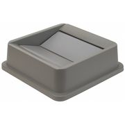 Zoro Select 35 gal, 50 gal Swing Trash Can Top, 20 1/2 in W/Dia, Gray, Plastic, 1 Openings 4PGR4