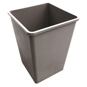 Zoro Select 50 gal Square Trash Can, Beige, 19 1/2 in Dia, None, Plastic 4PGT6