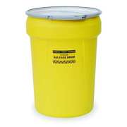 Eagle Mfg Open Head Salvage Drum, Polyethylene, 30 gal, Unlined, Yellow 1602