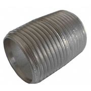 Zoro Select 3/4" MNPT x 1-3/8" TBE Stainless Steel Close Pipe Nipple Sch 80, Thread Type: NPT E6BNE01