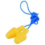 3M UltraFit Reusable Corded Earplugs, Flanged Shape, 25 dB NRR, Push-In, Med, Yellow/Blue, 1 Pair 340-4004