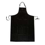 Condor Chemical Resistant Bib Apron, SBR Rubber, 16 mil Thick, 45 in L, Black, Universal Size 4T299