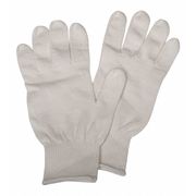 Condor Glove Liners, Gen Purpose, Cotton/Polyester, Knit Cuff, 9 1/4 in L, White, Universal Size, 1 Pair 4T497