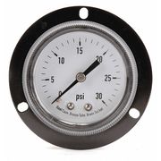 Zoro Select Pressure Gauge, 0 to 600 psi, 1/8 in MNPT, Steel, Black 4UA36