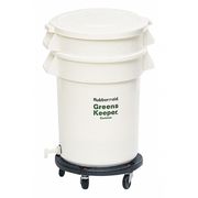 Rubbermaid Commercial Container, Includes Base, Lid and Dolly FG263600WHT