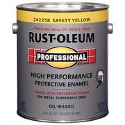 Rust-Oleum Interior/Exterior Paint, Glossy, Oil Base, SAFETY YELLOW, 1 gal 242258