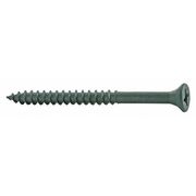 Zoro Select Wood Screw, #8, 1 5/8 in, Advanced Corrosion Resistance Steel Flat Head 142 PK P54015-P2