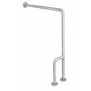 Zoro Select 30" L, Wall Mounted, Left, Stainless Steel, Grab Bar Floor-to-Wall, Satin 4WMH1