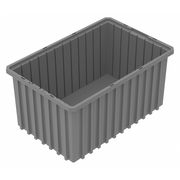Akro-Mils Divider Box, Gray, Industrial Grade Polymer, 16 1/2 in L, 10 7/8 in W, 8 in H 33168GREY