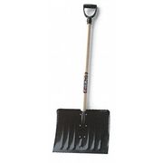 True Temper Snow Shovel, 37 in Wood D-Grip Handle, Steel Blade Material, 18 in Blade Width 1640700