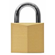 Master Lock Padlock, Keyed Alike, Standard Shackle, Rectangular Brass Body, Steel Shackle, 9/16 in W 4130KAWWG