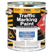 Rae Traffic Zone Marking Paint, 1 gal., Yellow, Chlorinated Solvent -Based 7494-01