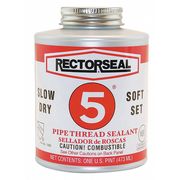 Rectorseal Pipe Thread Sealant 8 fl oz, Brush-Top Can, No. 5, Yellow, Paste 25431