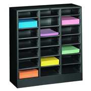 Tennsco Literature Sorter 21 Compartments, 30-5/8"W x 11-1/2"D Black 4075BK