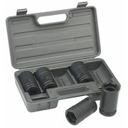 Otc 1" Drive Socket Set SAE, Metric 5 Pieces 1 1/2 in, 33mm to 41mm , Black Oxide 1944