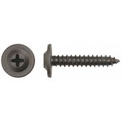 ZORO SELECT Sheet Metal Screw, #10 x 1 in, Black Phosphate Steel Flat Head Phillips Drive, 50 PK 9146PK