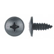 Zoro Select Sheet Metal Screw, M6.3 x 16 mm, Black Phosphate Steel Truss Head Phillips Drive, 50 PK 9260PK