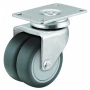 Colson 2" X 1-21/32" Non-Marking Rubber (Grey) Swivel Caster, No Brake, Loads Up To 200 lb DW02GRP100SWTP11