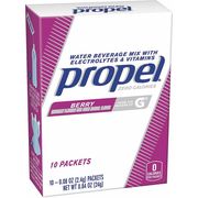 Propel Beverage Powder Mix with Electrolytes, 16 oz., Mix Powder, Low Calorie, Berry, 10 PK 01087