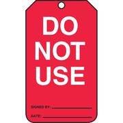 Accuform Status Tag, Do Not Use, 5-3/4x3-1/4 in, Cardstock, 25/PK MGT219CTP