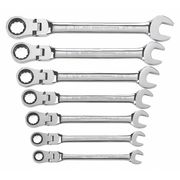 Gearwrench 7 Piece 72-Tooth 12 Point Flex Head Ratcheting Combination SAE Wrench Set 9700