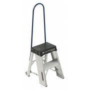 Louisville 2 Steps, Aluminum Step Stand, 375 lb. Load Capacity, Silver AY8002-S55S56