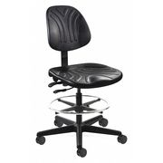 Bevco Drafting Chair, Polyurethane, 21" to 31" Height, No Arms, Black 7501D-3750S/5