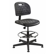 Bevco Polyurethane Task Chair, 18" to 25-3/4", No Arms, Black V7307MG