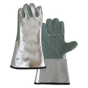 Chicago Protective Apparel Welding Gloves, Aluminized Leather Palm, PR 901-ALUM