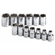 Sk Professional Tools 3/8" Drive Socket Set Metric 13 Pieces 7 mm to 19 mm , Chrome 13S