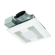 Panasonic Ceiling or Wall Bathroom Fan, 50/80/110 cfm cfm, 4 in Duct Dia., Yes FV-0510VSL1