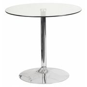 Flash Furniture Round Cafe Table, 31.5" W, 31.5" L, 29" H, Glass Top, Clear CH-7-GG