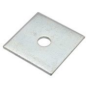 Zoro Select Square Washer, Fits Bolt Size 3/8 in Low Carbon Steel, Zinc Plated Finish Z8927-ZN