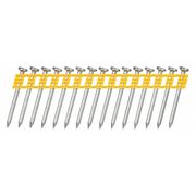 Dewalt Collated Concrete Nail, 1-1/2 in L, 0.102 in, Zinc Plated, Flat Head, 15 Degrees, 1000 PK DCN890150