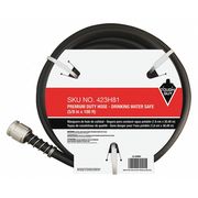 Zoro Select Water Hose, Cold, PVC, 100 ft., Black 423H81