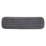 Rubbermaid Commercial 20.8 in L Flat Mop Pad, Hook-and-Loop Connection, Gray, Microfiber 1863895