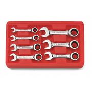 Gearwrench 7 Piece 72-Tooth 12 Point Stubby Ratcheting Combination SAE Wrench Set 9507D