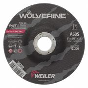Weiler Cutting Wheel, Type 27, 0.045 in Thick, Aluminum Oxide 56392