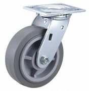 Zoro Select Plate Caster, 6" Wheel Dia., 75 Shore A 435X90