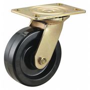 Zoro Select Plate Caster, 6" Wheel Dia., 1200 lb., Blk 435X73