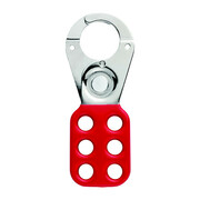 Condor Lockout Hasp, Standard Hasp, 1 in Opening Size, Max Number of Padlocks - 6, Steel, Red 437R58