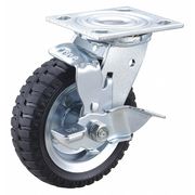 Zoro Select Plate Caster, 6" Wheel Dia., 250 lb. Load 437V24