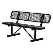 Vestil Expanded Metal Bench, 96", Black BEN-MX-96-BK